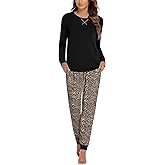 Ekouaer Pajamas For Women Comfy Long Sleeve Jogger Set Lounge Pjs Set With Pockets