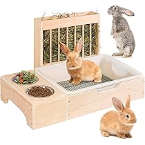 Midollarle Groot houten konijnenbed met zachte mat, 2-in-1 opvouwbaar konijnenbed cavia-hamster fret chinchilla kitten slapende puppy afneembaar bed voor kleine dieren in