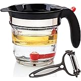 Fat Separator With Bottom Release - 4 Cup Gravy & Fat Separator with Strainer