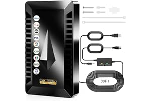 OZVHVH 2026 Upgraded TV Antenna, 3200+ Miles Range Digital Antenna for Smart TV Indoor Outdoor, HD Antennas for Local Channels with Amplifier Support All TVs, Clear Reception for 8K 4K 1080P -30FT Long Cable
