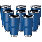 HASLE OUTFITTERS 30oz Stainless Steel Tumbler, Double Wall Vacuum Insulated Travel Mug Tumbler, Durable Insulated Coffee Mug, Gift Box Set (Midnight Blue, 8)