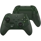 eXtremeRate ASR Version Redesigned Full Set Shell Buttons for Xbox Core Controller, Ergonomic Trigger Stop Rubberized Grip Faceplate Backplate for Xbox Series X &amp; S Controller - Deep Pine Green