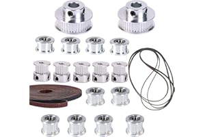 DODOBEI 1set GT2 Idler Pulleys 5mm bore with Bearings + 5Meters 2GT 6MM Branded Dustproof Timing Belt 20T Pulley 40T Bore 8mm Wheels 860MM Belt Loop Compatible with VzBoT VZ235 3D Printer CNC Parts