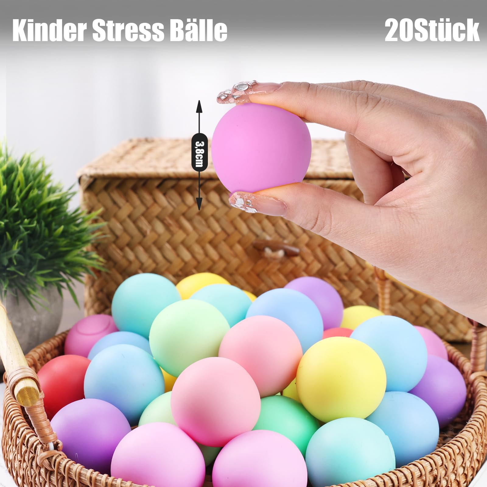 Koogel 20 Stück Stress Ball, Anti Stress Ball 10 Farben Quetschball Stressabbau Spielzeug für Kinder Geburtstag Geschenke ADHD Autismus