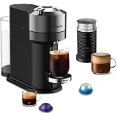 Nespresso Vertuo Next Deluxe Coffee and Espresso Maker, Pure Chrome with Aeroccino Milk Frother,1.1 liter, Black,Dark Chrome