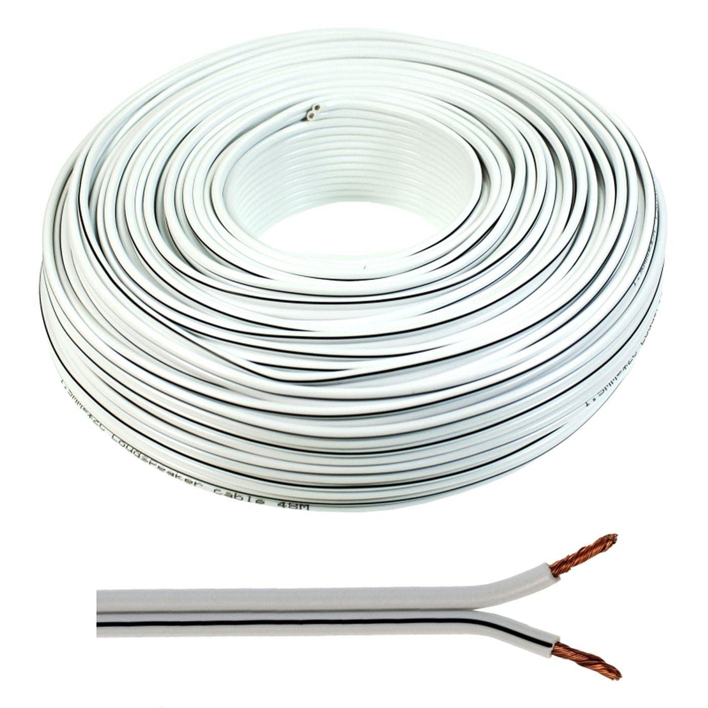 Speaker Cable 2 x 2.50 mm² - 50 m - White - CCA - Audio Cable - Speaker Cable — image 1