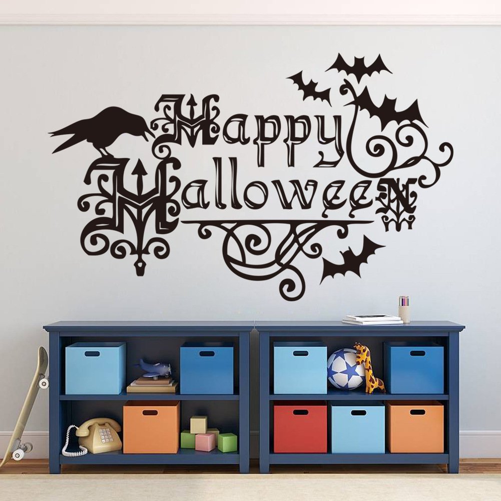 Happy Halloween Wall Stickers, Pumpkins Spooky Skeleton