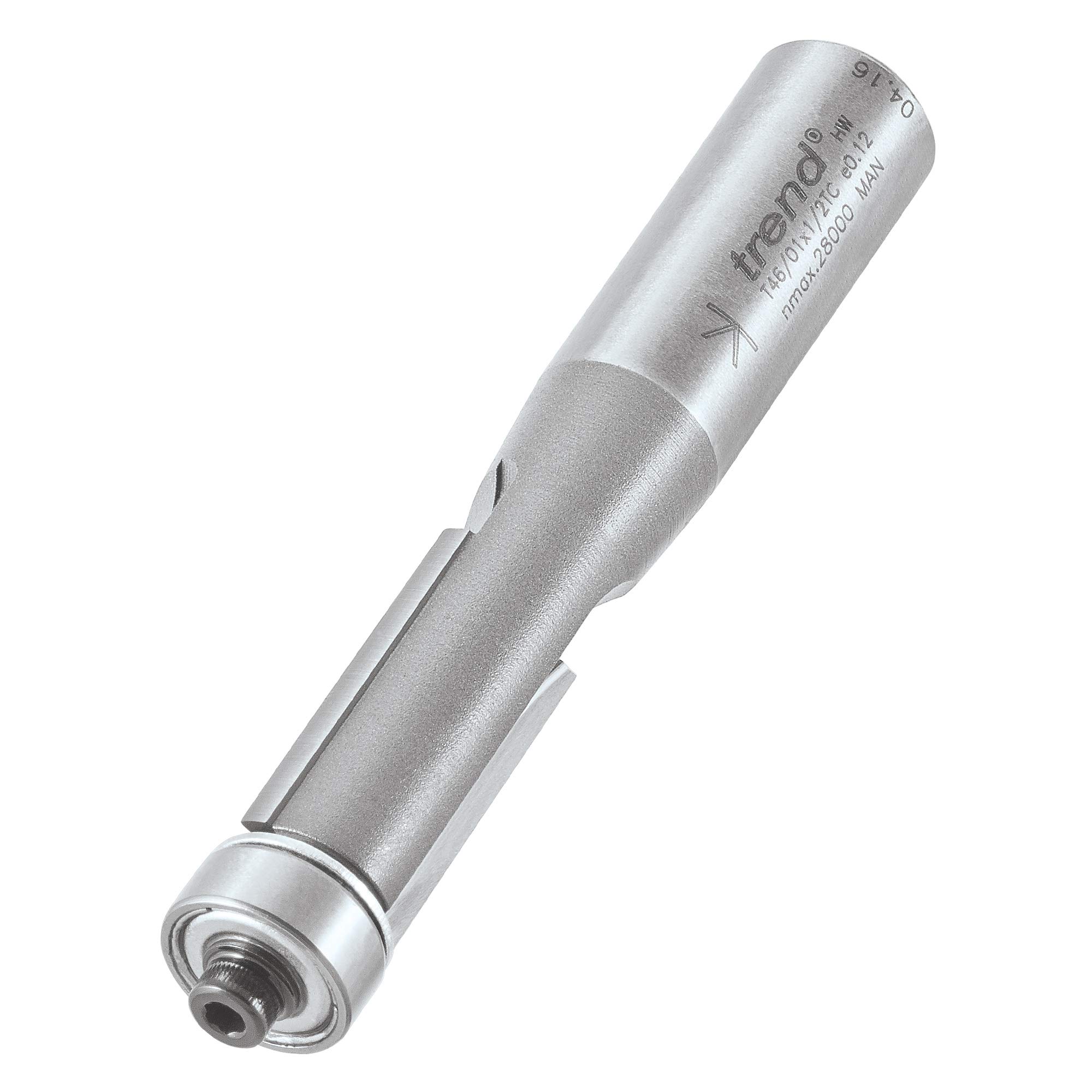 Trend Professional Bearing Guided 90-Degree Trimmer, 1/2 Inch Shank, 12.7mm Cut Diameter, 25.4mm Cut Length, Tungsten Carbide Tipped, T46/01X1/2TC