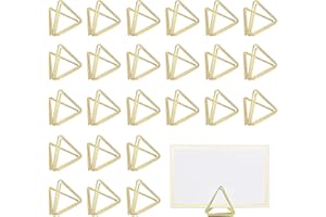 48PCS Mini Place Card Holders, Triangle Shape Wedding Table Number Holders Metal Memo Clip Photo Stands for Weddings Parties 