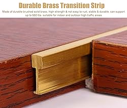 Brass Floor Transition Strip Wood to Tile, Extra