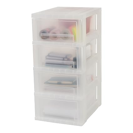 Iris Ohyama Europe Storage 4 Wheels Tower Unit Four Drawer