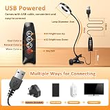 Akynite 7W Clip Desk Light with USB Adapter 48 LED 3 Color 10 Brightness view 3