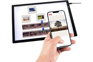 DGODRT Slide Viewer Light Box for Scan Old Slide Negative Film Scanning, Artist Sketching, A4 Ultra-Thin Light Box Scanner with 3 Adjustable Brightness, USB Powered