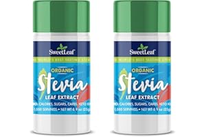 SweetLeaf Organic Stevia Powder Shaker Jar - Zero Calorie Stevia Sweetener, No Bitter Aftertaste, Plant-Based Sugar Substitute, Non-GMO Sweet Leaf Stevia, 0.9 Oz Ea (Pack of 2)
