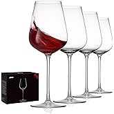 JBHO Hand Blown Italian Style Crystal Bordeaux Wine Glasses - Great Gift Packaging - Red Wine Glasses Lead-Free Premium Crystal Clear Glass - Set of 4-18 Ounce