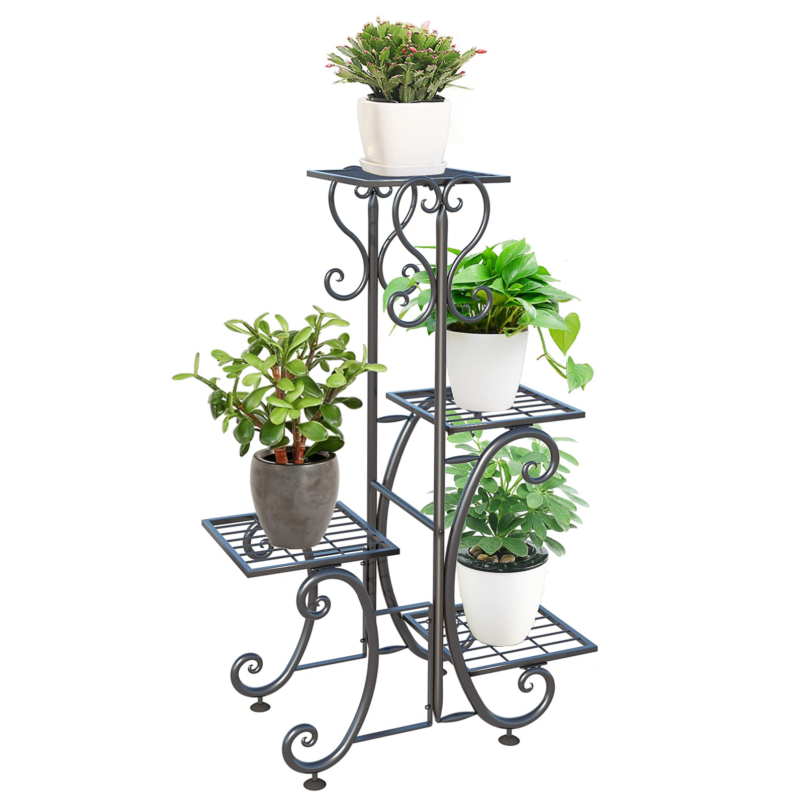 Photo 1 of ************MISSING HARDWARE****************
ZHAZHADI Metal Plant Stand Indoor Outdoor - 4 Tier Flower Pot Holder Shelf - Wrought Iron Planter Display Rack - Corner Vertical Shelves Organizer for Garden Patio Lawn balcony…
