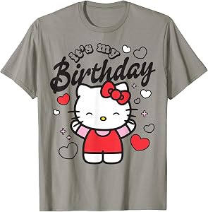 Hello Kitty It's My Birthday Hello Kitty Happy Cheer Hearts T-Shirt