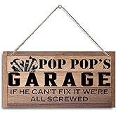 Pop Pop Gift, Pop Pop's Garage Sign Gift, Decorative Hanging Wall Plaque Wood Sign, Farmhouse Garage Decor, Funny Garage Decor, Gifts for Woodworking Lover, Father's Day Gifts for Pop Pop Grandpa Dad