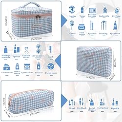 3pc Makeup Bag Set, Quilted Makeup Bag Set, Large