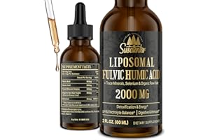 SUSATENTAR 2000 MG Liposomal Fulvic Acid + Humic Acid + Trace Minerals Complex - More Potent Than Shilajit, Electrolytes Liquid Supplement with Organic Kale for Energy, Digestion, Immunity & pH Balance, 2 Oz