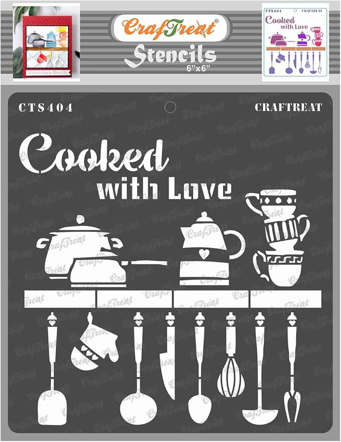 CrafTreat Kitchen Stencils for painting on Wood, Canvas