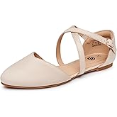 Rekayla Women's Ballet Flats Dressy Work Leather Shoes Criss Cross Pointed Closed Toe Slip On Casual Wedding