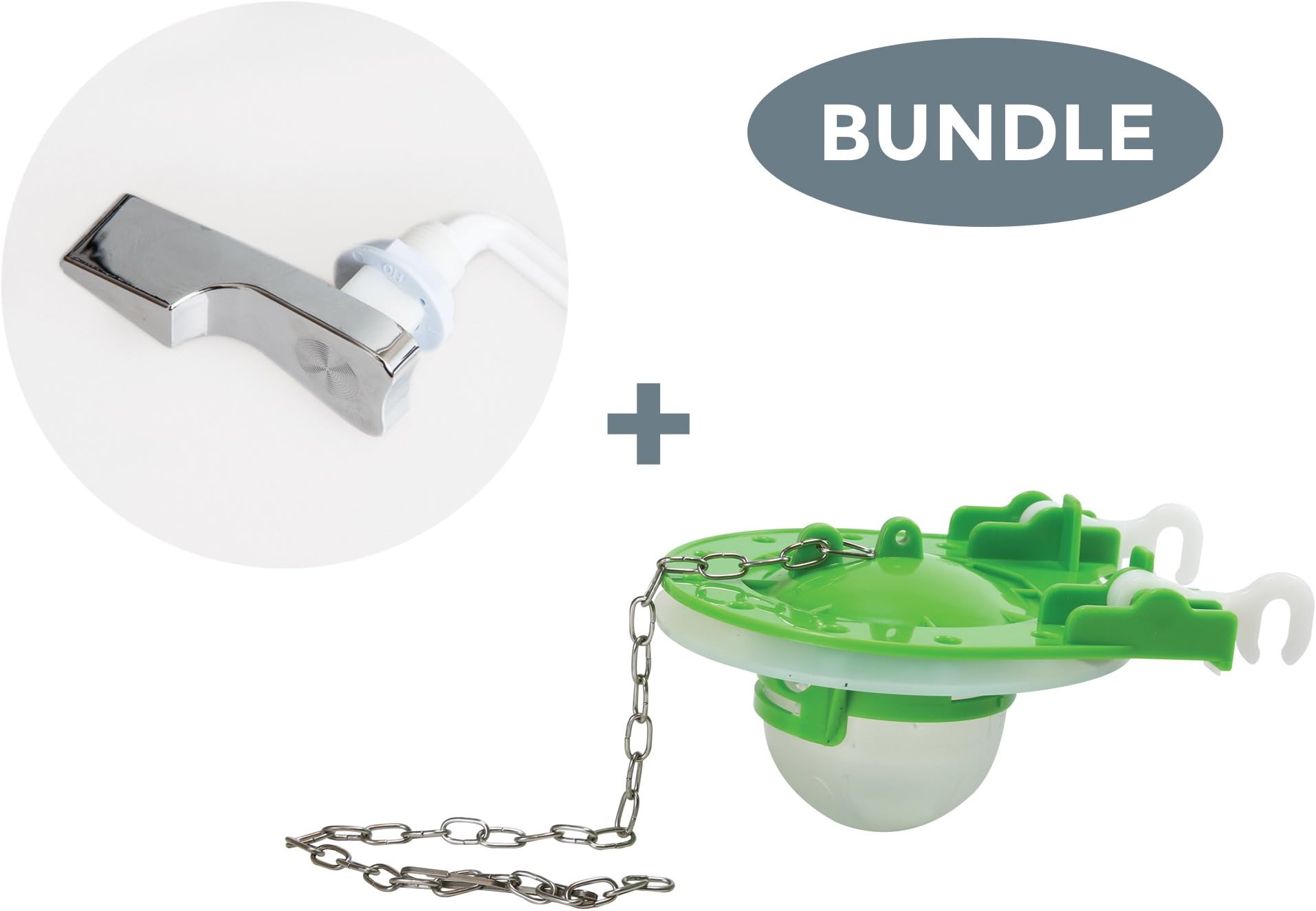 ELBA Bundle Pack of Universal Toilet Lever and Flapper Replacement Kit, Toilet Repair Set, Includes One Toilet Flapper and One Toilet Flush Arm