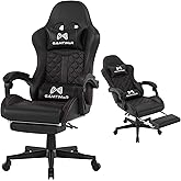Gamtimer Gaming Chair, 400 lbs Adult Chair, High Back Computer Chair with Footrest and Linked Armrests, Office Video Game Chair with Lumbar Support (Black)