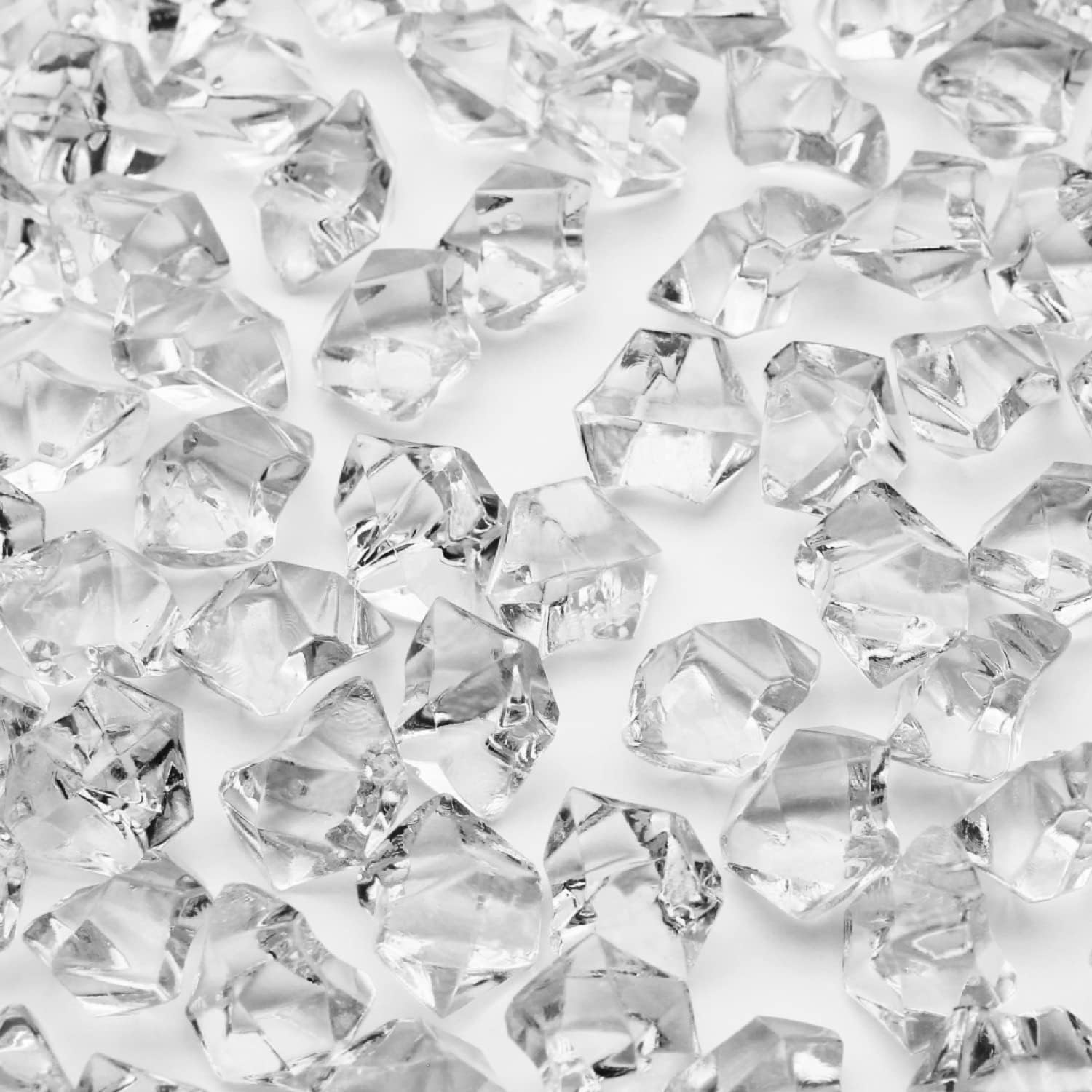 Vase Fillers - PMLAND Clear Acrylic Ice Rocks Crystals Gems - 1 Inch Length 3 lbs Bulk Bag for Vase Filler Table Scatter Party Wedding Arts Crafts Decoration Display Idea