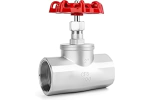 SYWUWV 2" NPT Stainless Steel B-Type Globe Valve, Accurately Adjust Flow Rate Heavy Duty Threaded Manual Rotary Sluice Shut-off Valve for Water, Oil, Gas, Industrial Piping, and HVAC Systems (2", DN50)