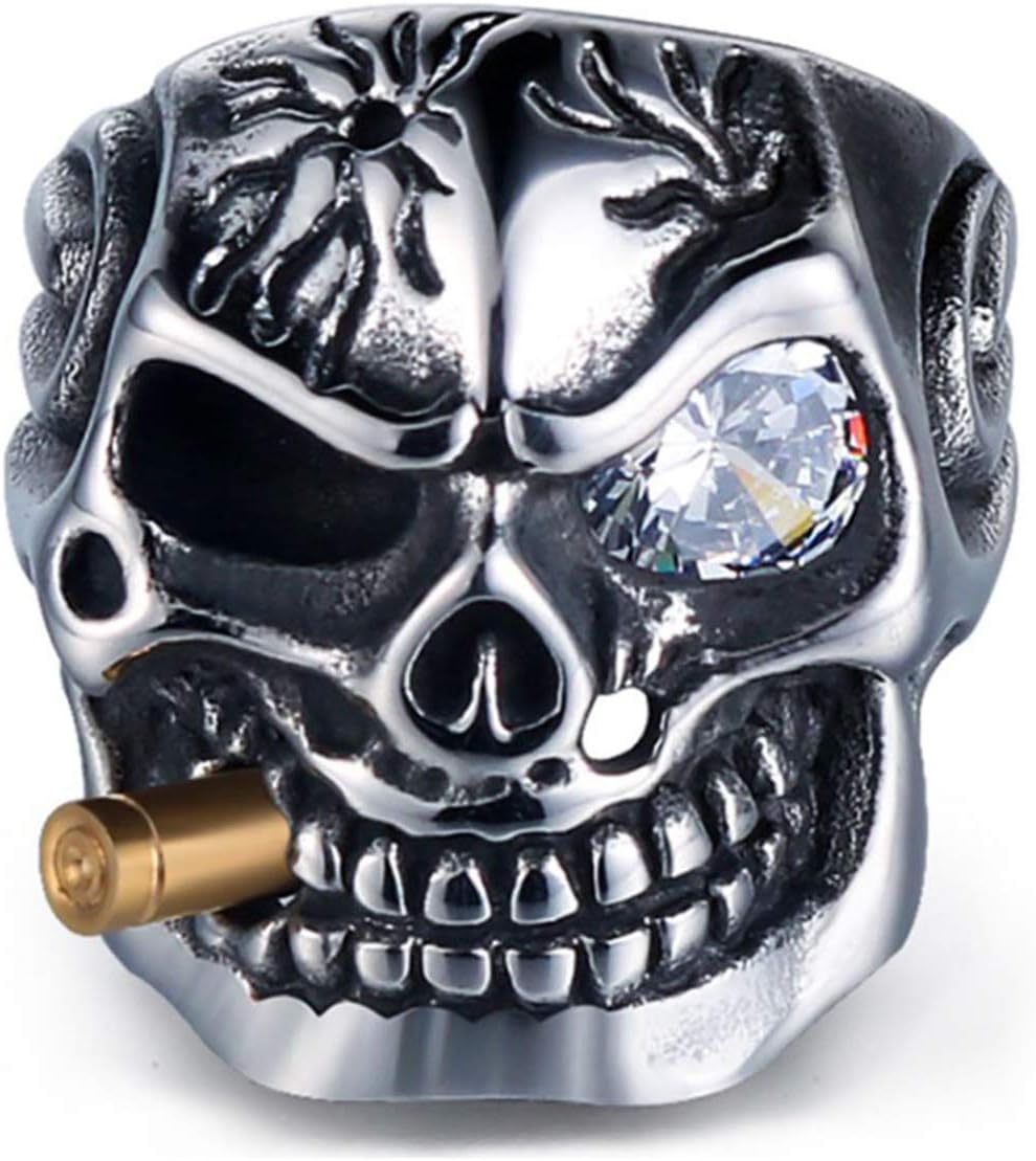 HanTian Anti-Allergic Domineering Diamond-Studded Stainless Steel Ring Rock-Loving Punk-Man's Ring (11)