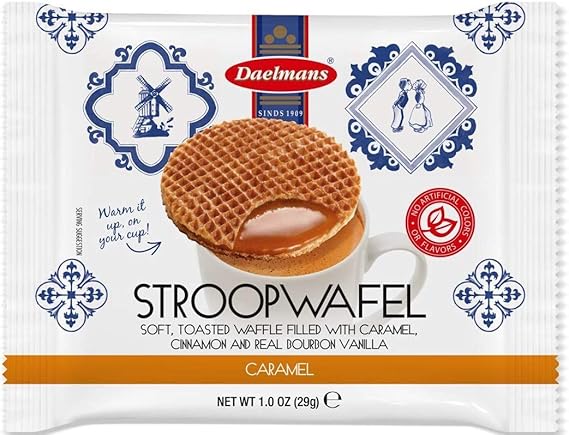 Amazon.com : DAELMANS Stroopwafels, Dutch Waffles Soft Toasted, 24 Pack  Caramel, Kosher Dairy, Authentic Made In Holland, 24 Stroopwafels Per Box,  1oz per serving : Grocery & Gourmet Food