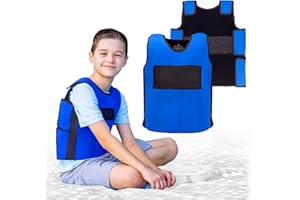 Ted Kangaroo Weighted Vest for Kids Sensory Compression Vest Deep Pressure Comfort (Blue)