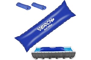WERCHO 4 x 15 FT Pool Pillow for Above Ground Pool, 0.5mm Ultra Thick PVC Cold-Resistant Large Pool Cover Air Pillow with 32 Ft Rope Pool Pillow for Winterizing & Above Ground Pools