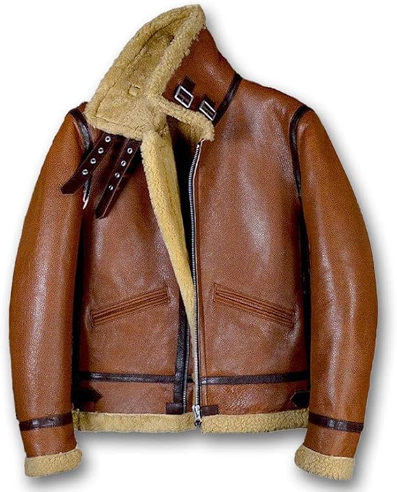Amazon 本革 メンズ Gabriel シープスキン 復刻30 S Usaf Type B 3 ブラウン ムートン フライトジャケット ボマー ボンバーイタリアンレザー 羊革 革ジャン バイク ライダース コート ジャケット 通販