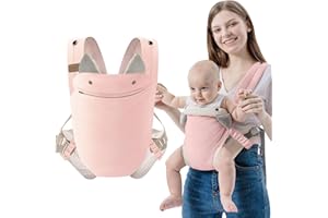 SERAPHY Baby Carrier with Pocket, 4-in-1 Breathable Infant Carrier Newborn to Toddler, Adjustable Multi-Position Baby Sling for Babies 3-36M (15-35lbs)-Pink