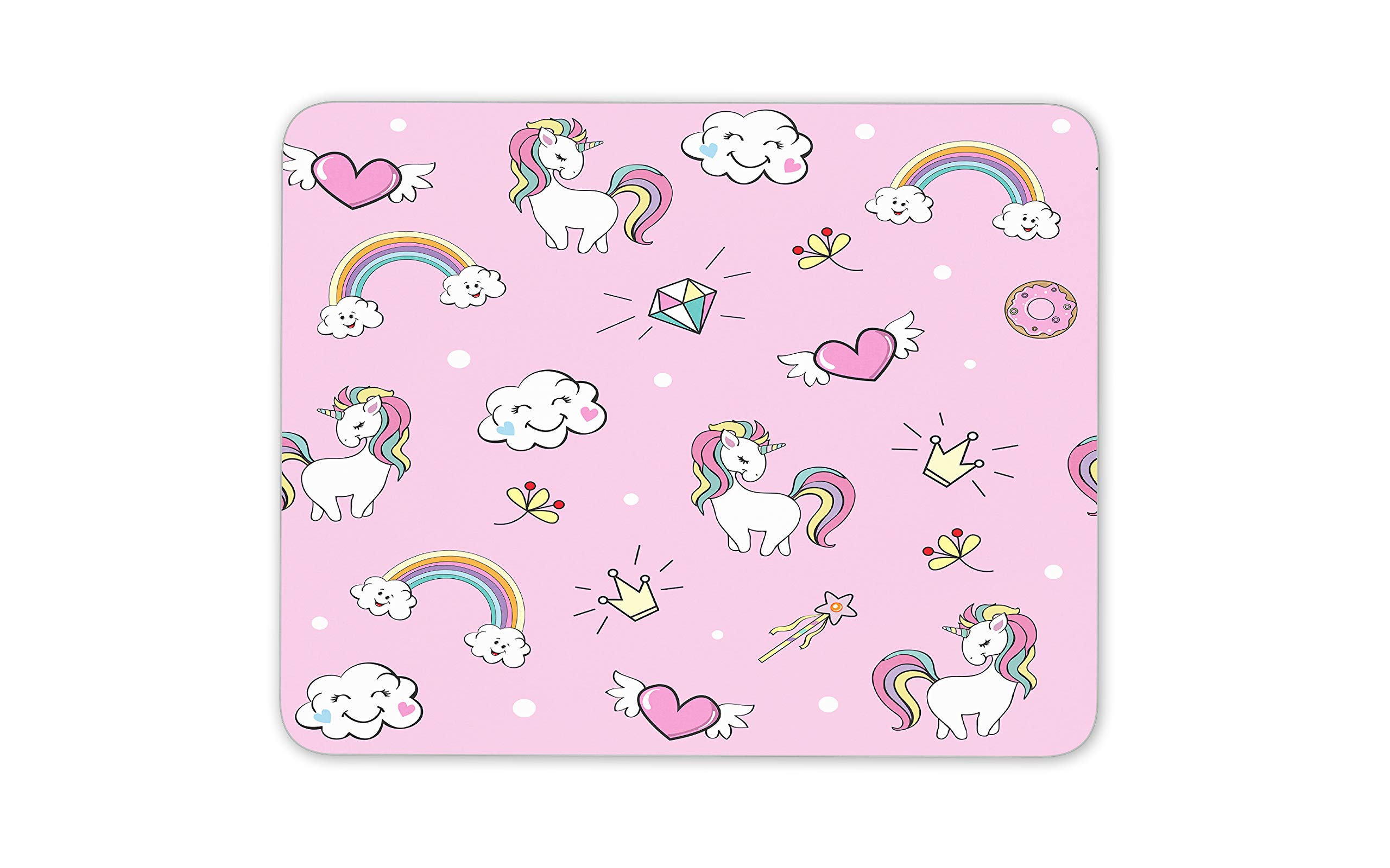 Pink Unicorn Mouse Mat Pad - Rainbow Girly Girls Horse Computer #16017