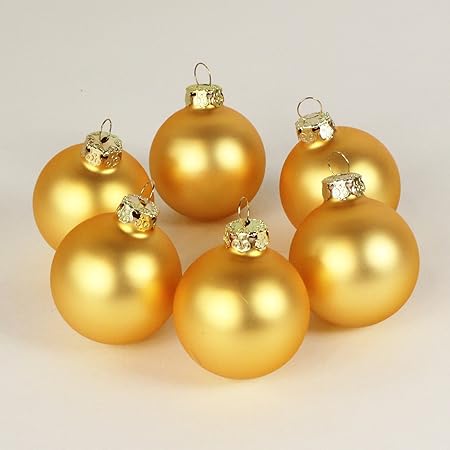 Giallo Zafferano Natale.Albero Di Natale Sfere Set Di 6 O 5 Cm Opaco Colore Giallo Zafferano Oro Amazon It Casa E Cucina