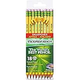 TICONDEROGA Pencils, Wood-Cased, Pre-Sharpened, Graphite #2 HB Soft, Yellow, 18-Pack (13818)