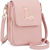 CLOUDWINGS Valentines Gifts for Kids Small Initial Crossbody Bag for Teens Vegan Leather Cell Phone Girls Purse