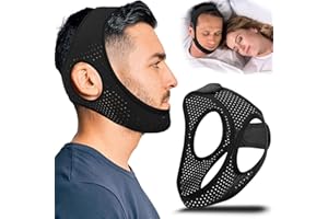 GNAYE Anti Snoring Chin Strap for Sleeping – Effective Airflow Jaw Strap for Sleep, Comfortable for Snore Stopper & Improve Sleep, Anti Snore Chin Strap for Snoring - Men & Women, Black, M