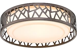 VICNIE Flush Mount Ceiling Light, 12" 20W 1400LM Ceiling Light, 3000K/3500K/4000K/5000K/6500K,Oil Rubbed Bronze Finished,LED 