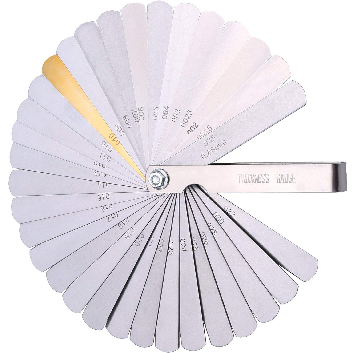 Feeler Thickness Gauge 32 Blades Stainless Clearance ruler Tool for Measuring Gap Width/Thickness/Sizes