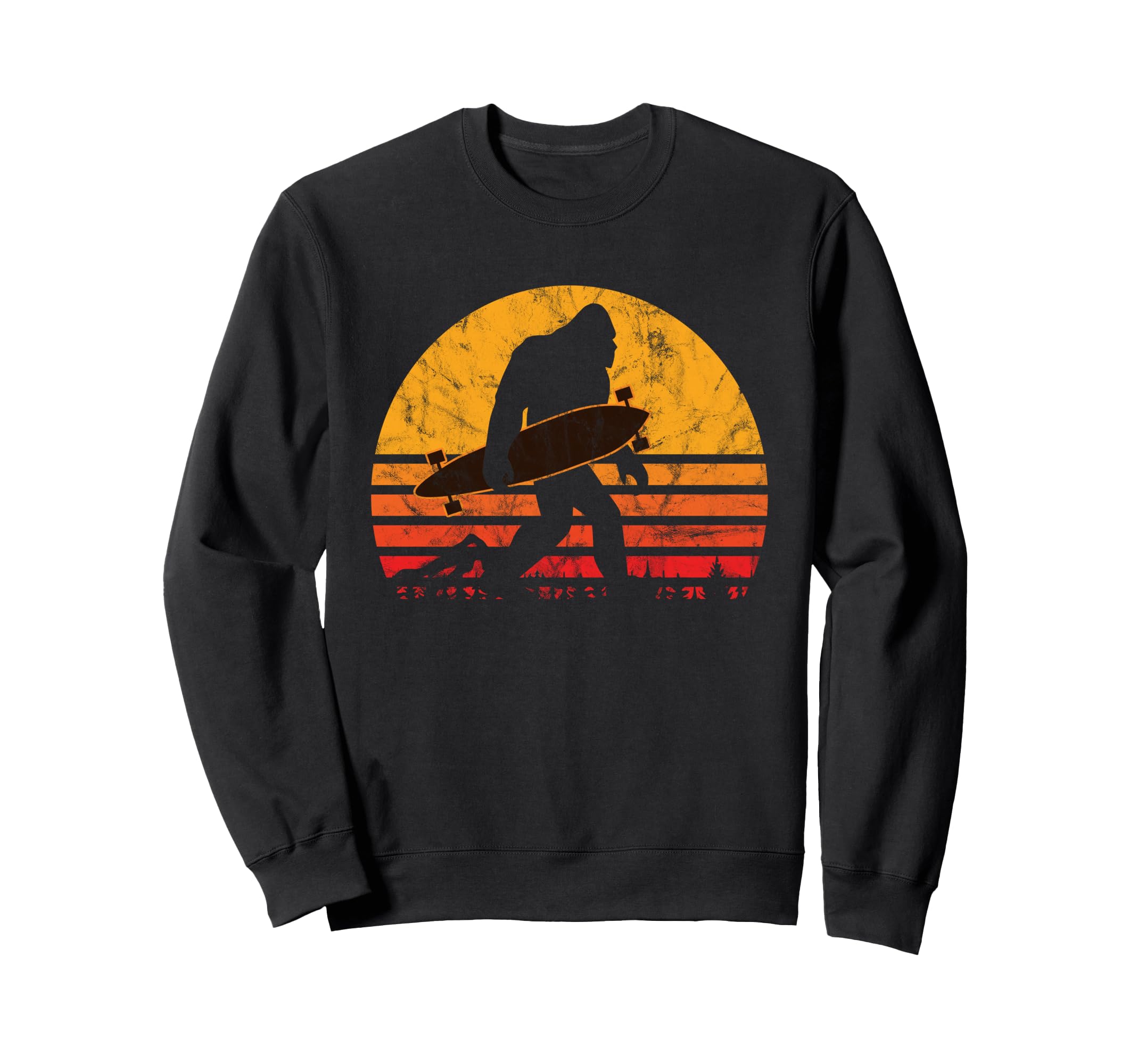 Longboard Bigfoot Skateboard & Sasquatch Fans Boys Sweatshirt