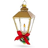 Golden Lantern Blown Glass Christmas Ornament
