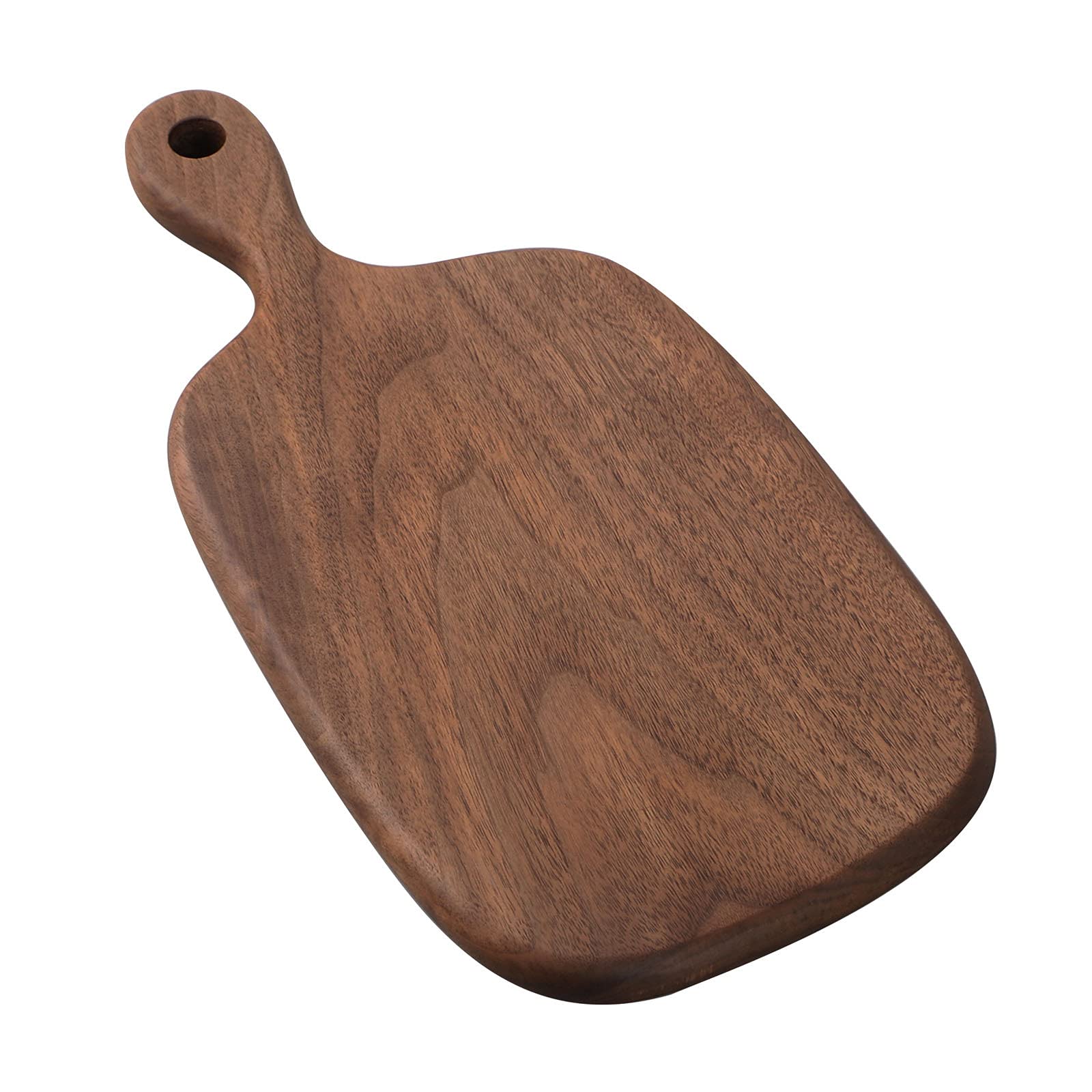 Photo 1 of Muso Wood Small Cutting Board with Handle, Walnut Wooden Chopping Boards for Bread, Vegetables & Fruits, Dinner Cheese Board with Hole(15.2x7.3 Inches)