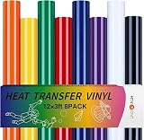 HTVRONT Heat Transfer Vinyl Roll 8 Colors 12" x 3ft Bundle HTV Iron On