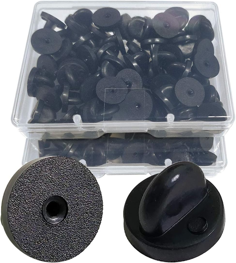 100pcs PVC Rubber Pin Backs, Rubber Lapel Pin Backs for