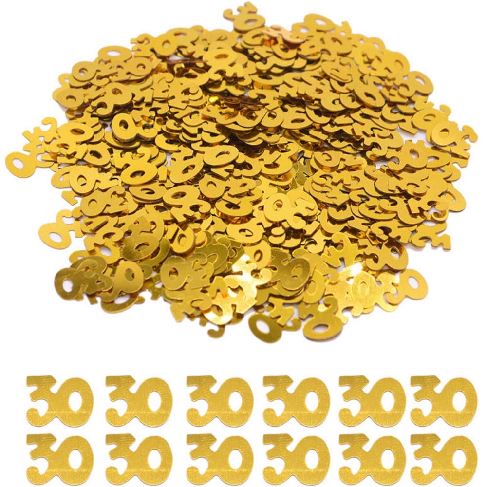 DIWULI, birthday number confetti gold, number 30, noble table confetti, table decoration, glitter, birthday decoration, scatter decoration for birthday party, motto party, decoration, 30th birthday