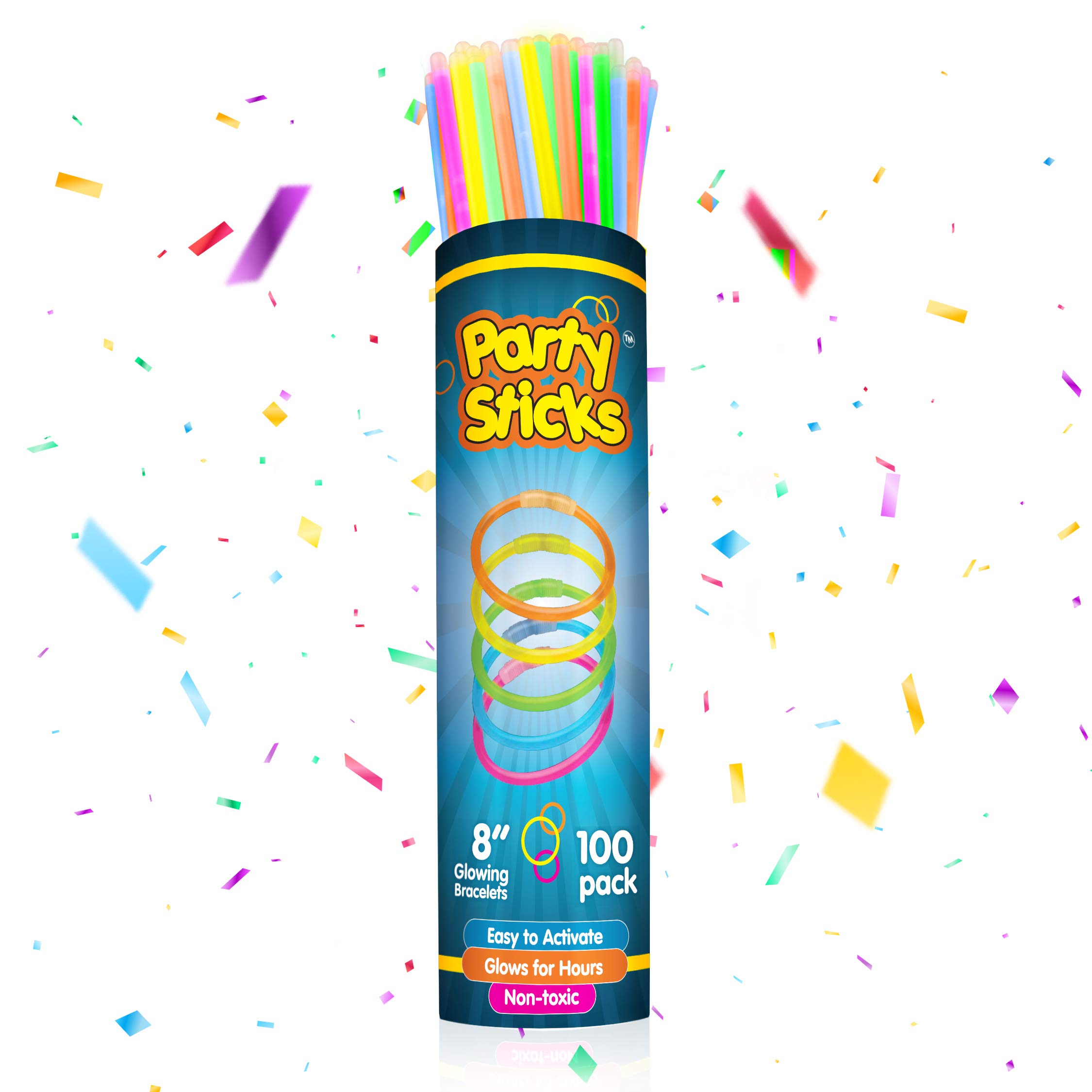 PartySticks Glow Sticks Party Supplies 100pk 8 Inch Glow in the Dark | amzdealz